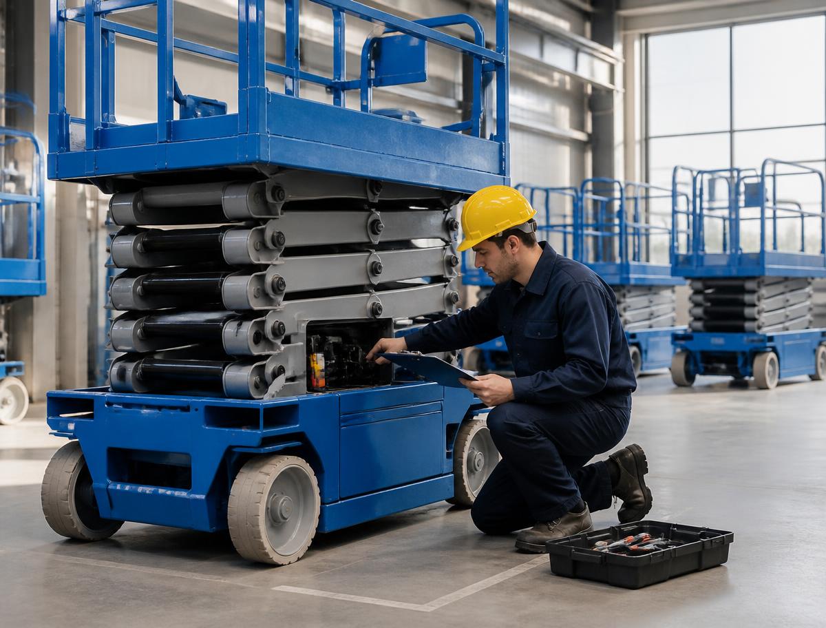 Manutenção preventiva de plataforma tesoura